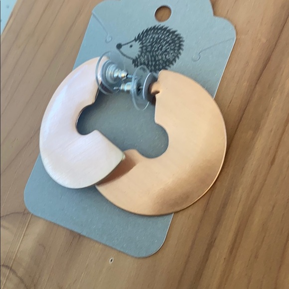 Retro style copper hoop earrings - Picture 4 of 4